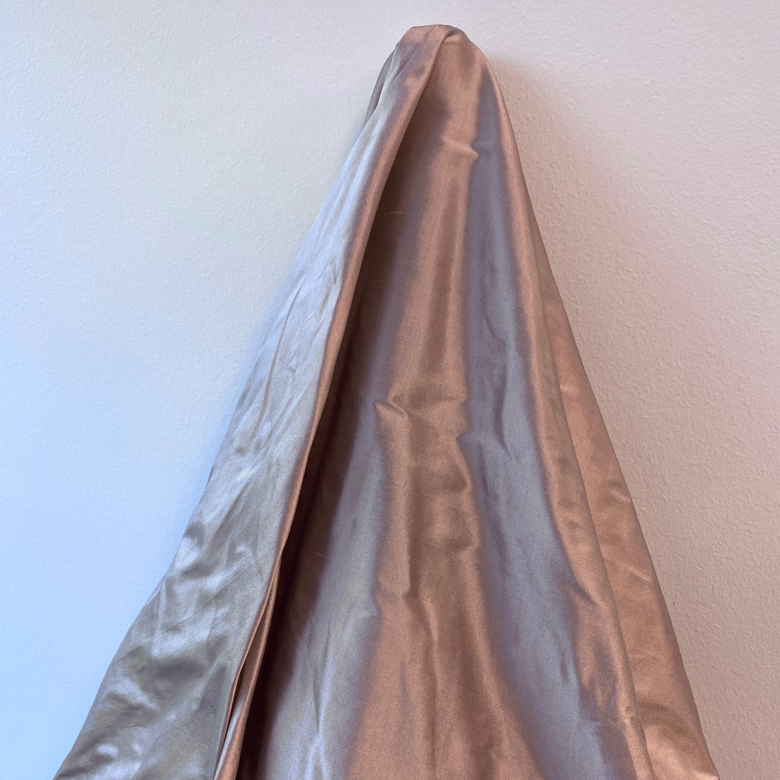 Cameo Rose Silk Dupion — mid-weight and crisp with a lightly slubbed texture, 100% silk, 137cm wide