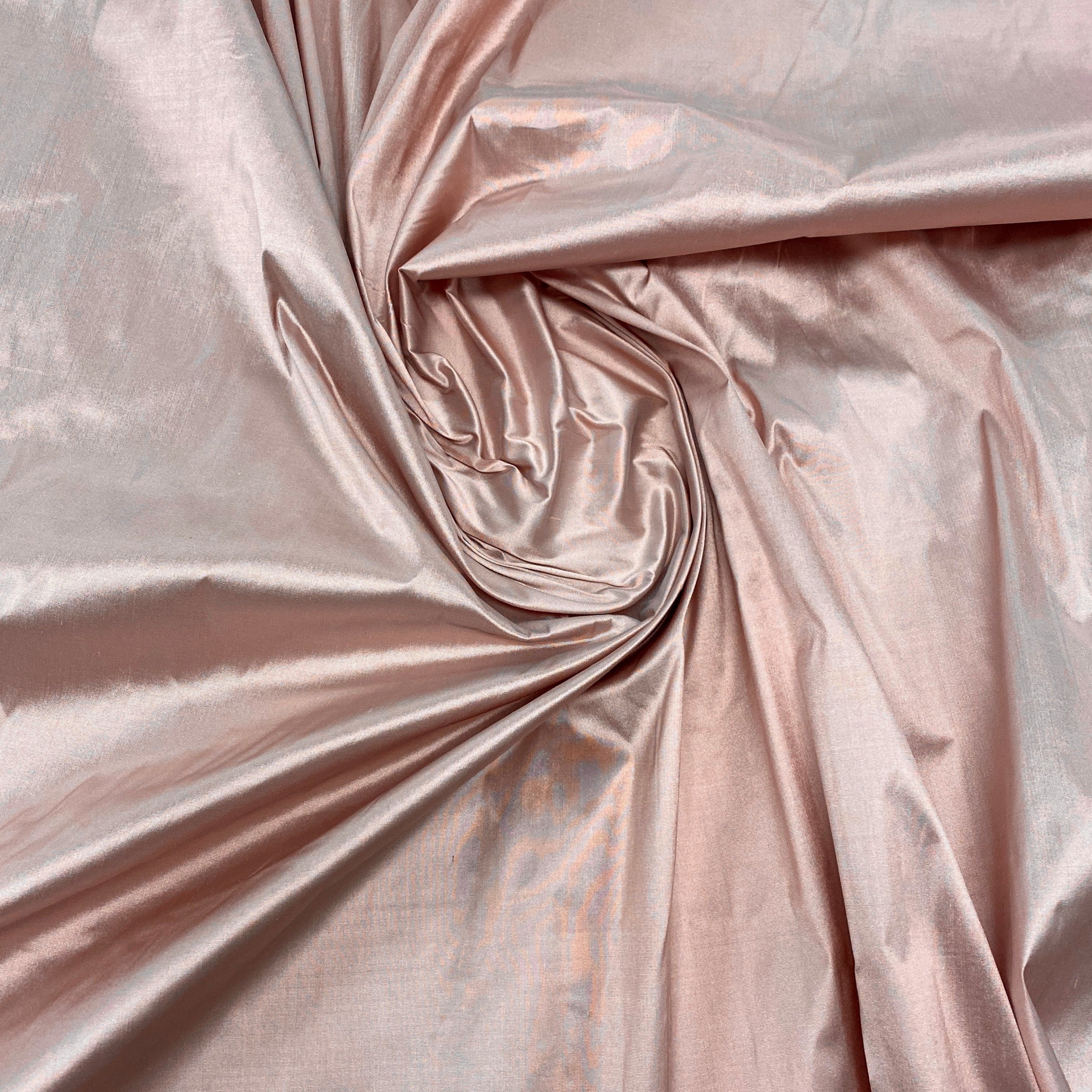 Cameo Rose Silk Dupion — mid-weight and crisp with a lightly slubbed texture, 100% silk, 137cm wide