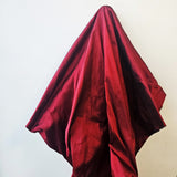 Maroon Silk Dupion — mid-weight and crisp with a lightly slubbed texture, 100% silk, 137cm wide