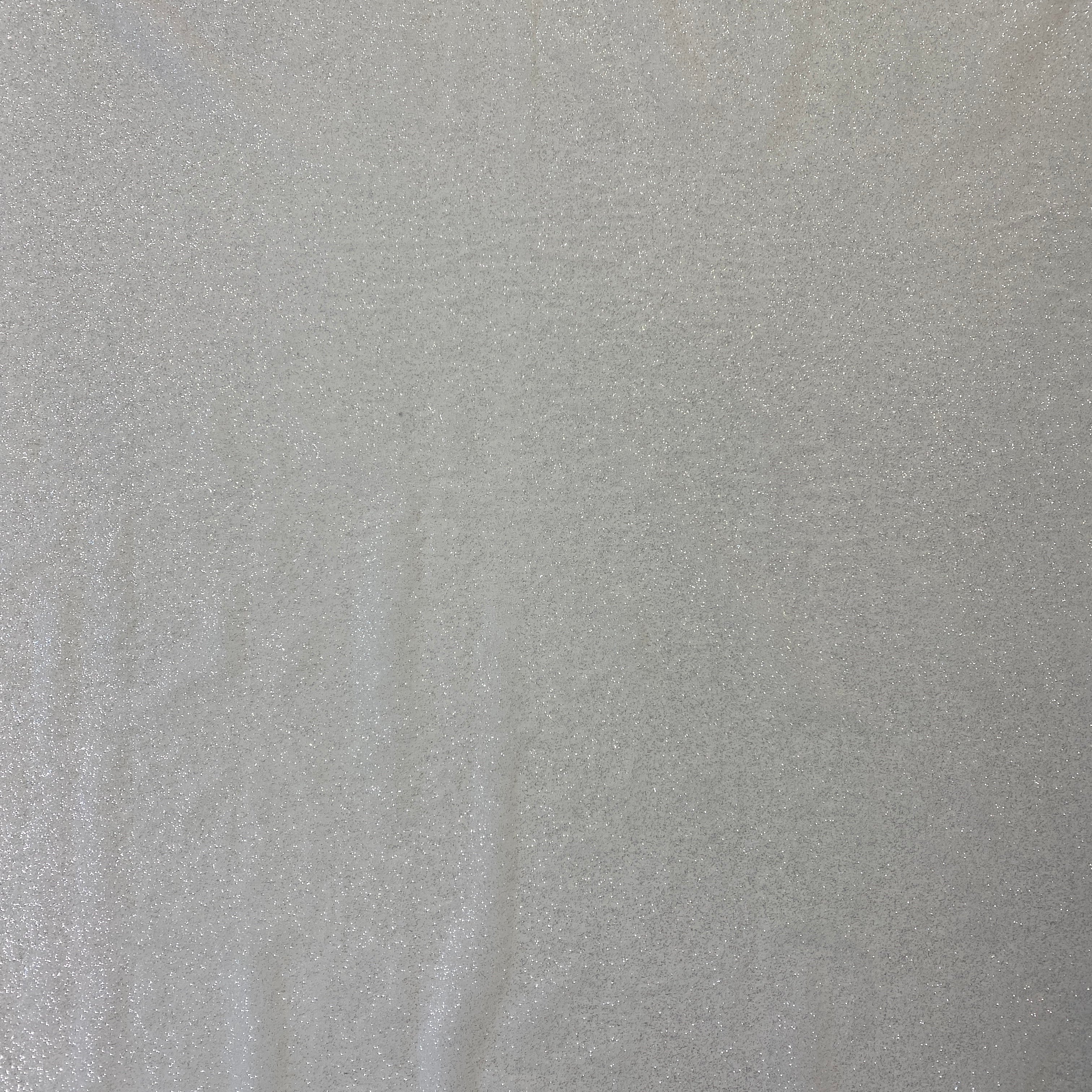 Off White / Silver Glitter Tulle — lightweight and soft, 100% nylon, 150cm wide