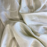 Sage Habotai — soft with a light, airy drape and a smooth satin finish, 100% mulberry silk, 140cm wide