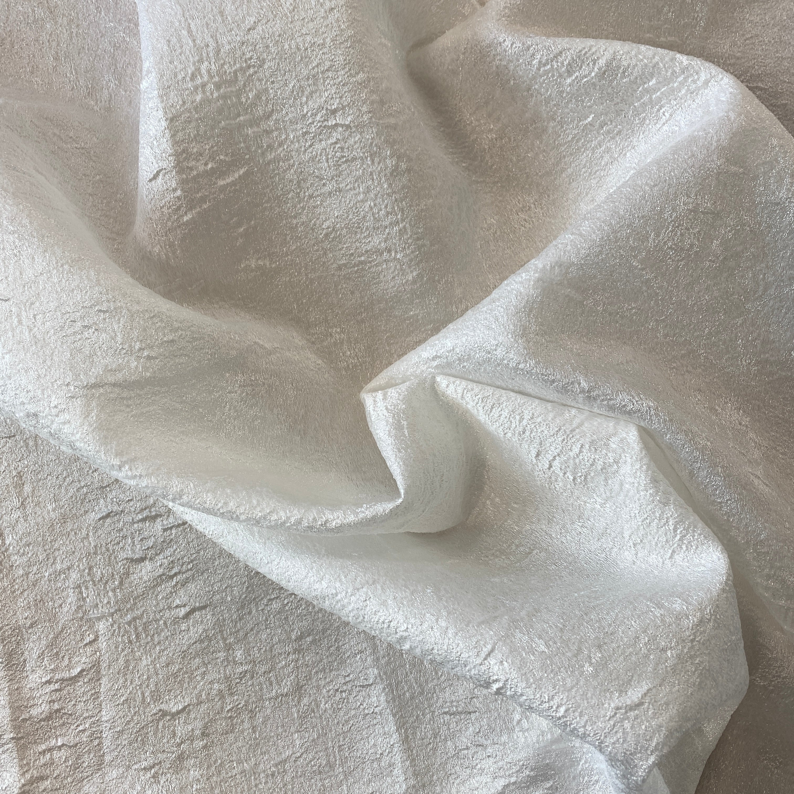 Ivory Crushed Metallic Jacquard — a crushed jacquard with a metallic sheen