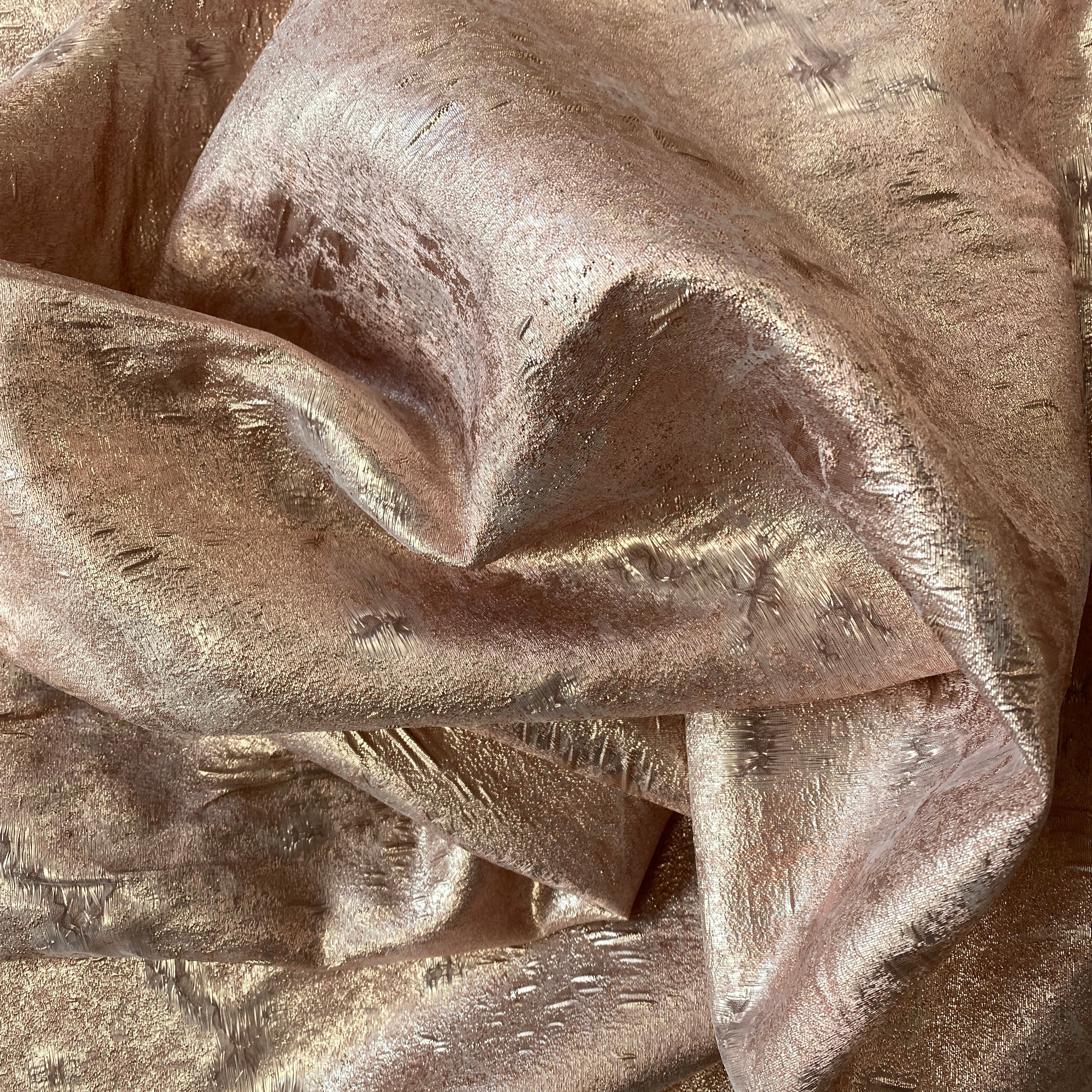 Dusty Pink Crushed Metallic Jacquard — a crushed jacquard with a metallic sheen