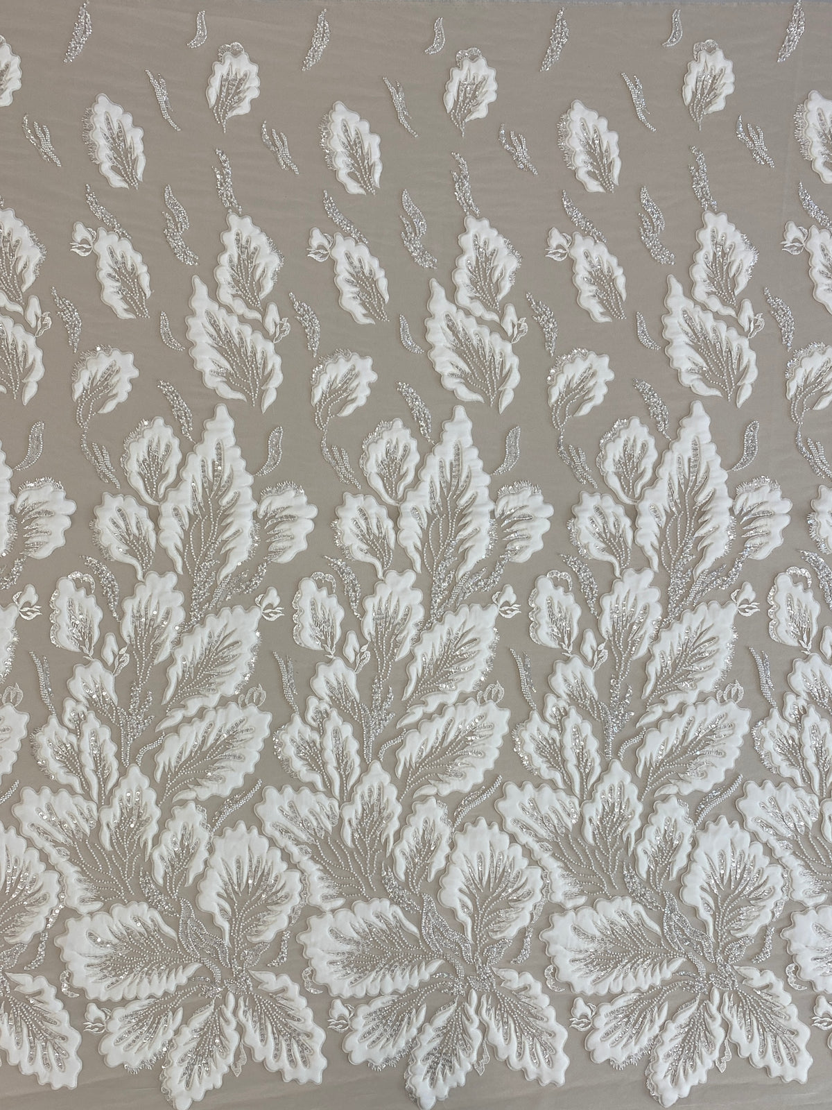 3D Padded Floral Tulle (LV14311) - Ivory