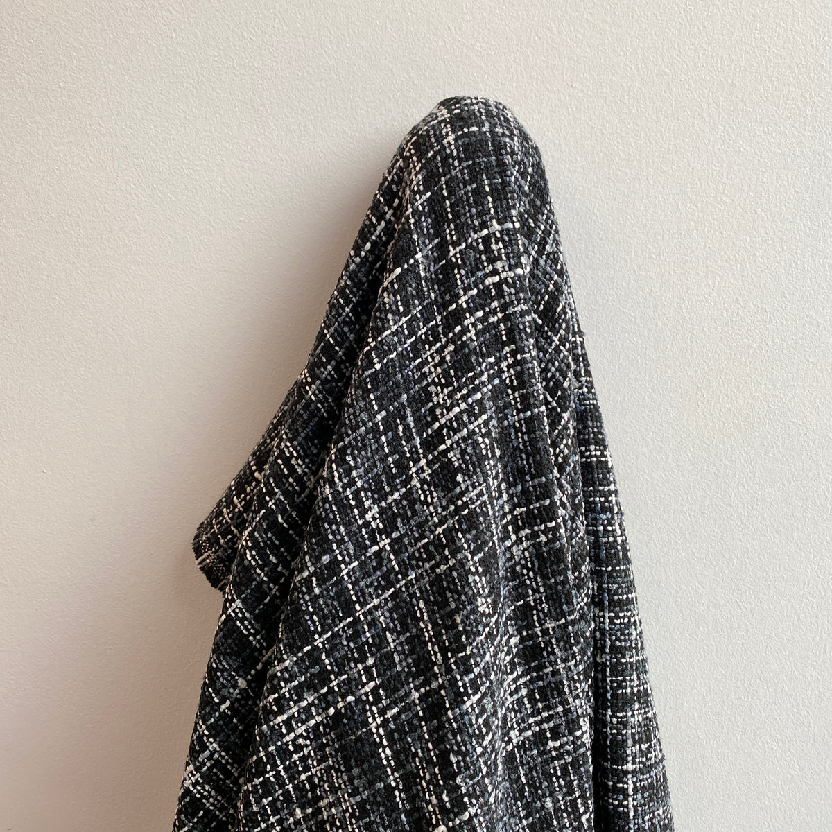 Remnant Italian Wool Blend Boucle - Black / White / Navy