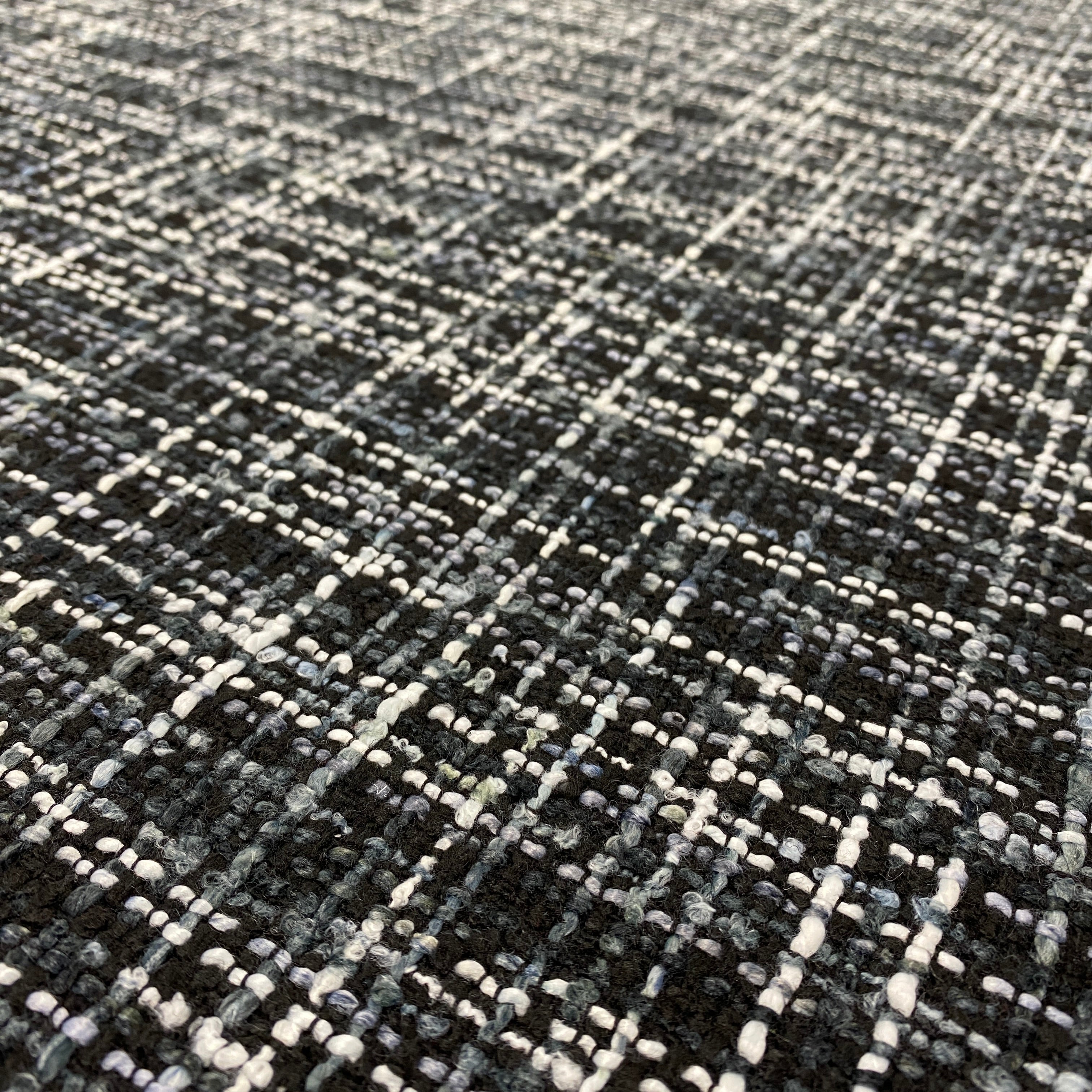Italian Wool Blend Boucle - Black / White