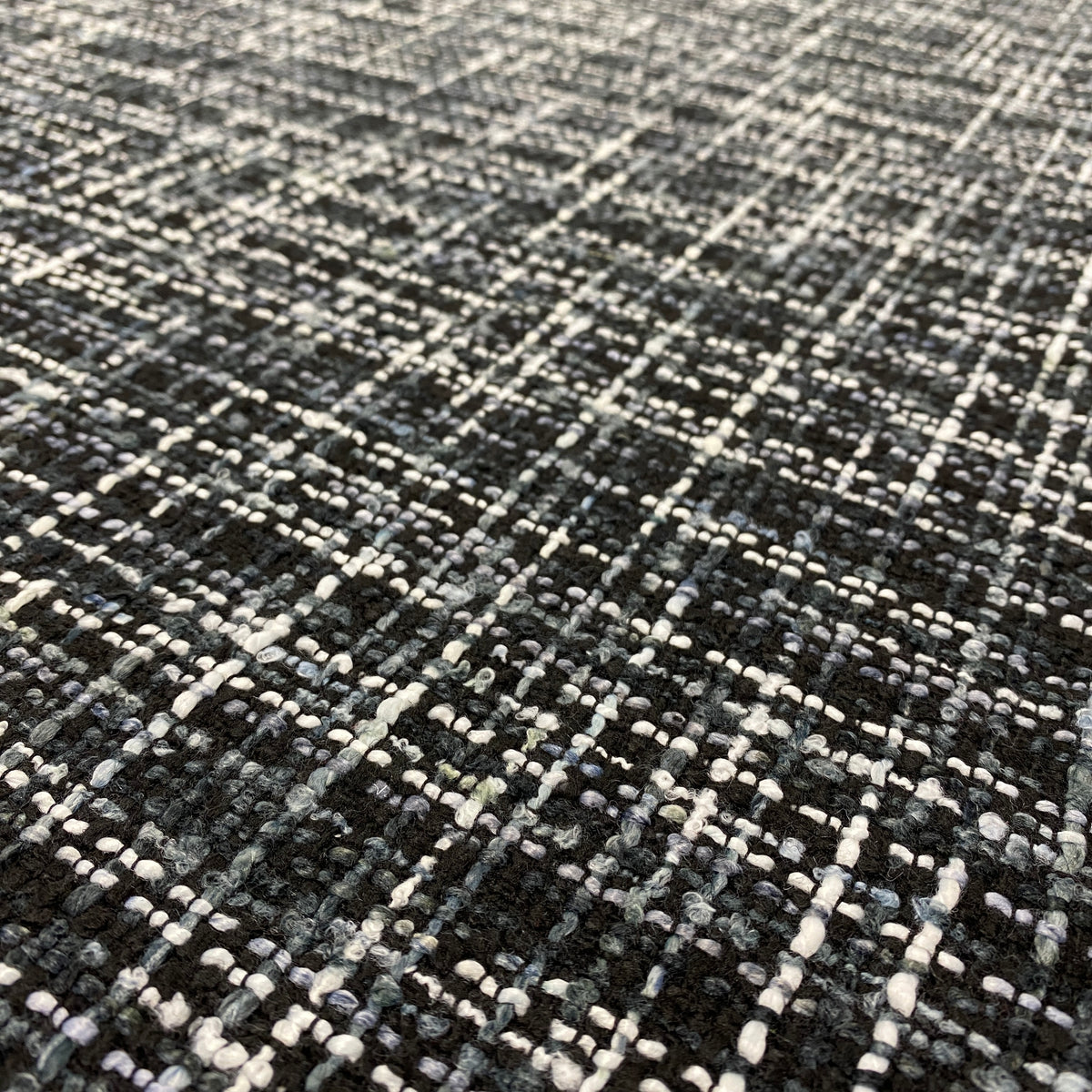 Remnant Italian Wool Blend Boucle - Black / White / Navy