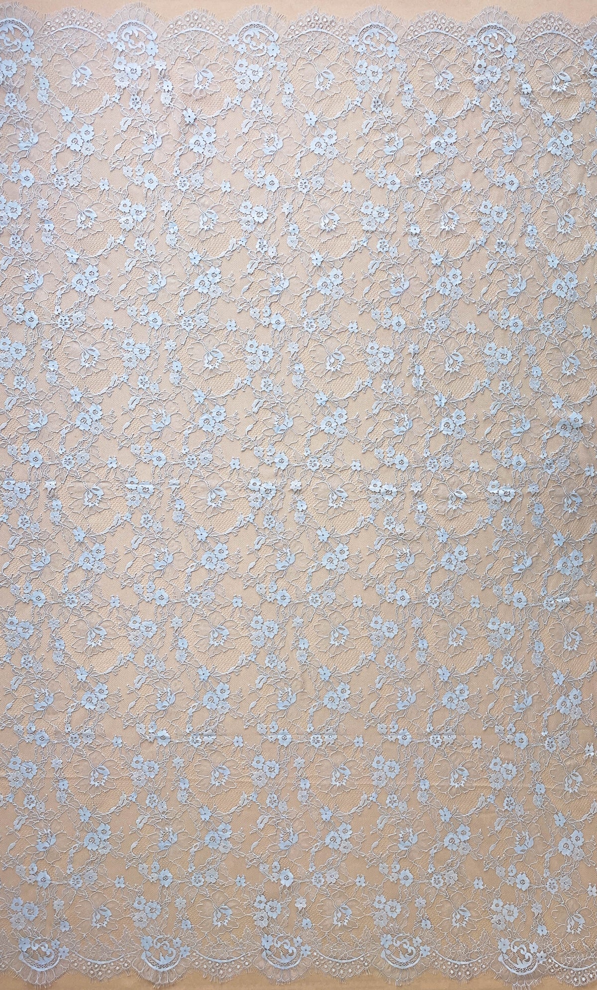 Delicate Floral Fine Lace (1642) - Sky Blue
