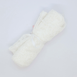 Ivory Fine Chantilly lace — featuring scalloped edges, eyelash detail and floral motifs, in viscose, 135cm wide
