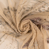 Foxtail Botanical Embellished Tulle (K26286) - Sand