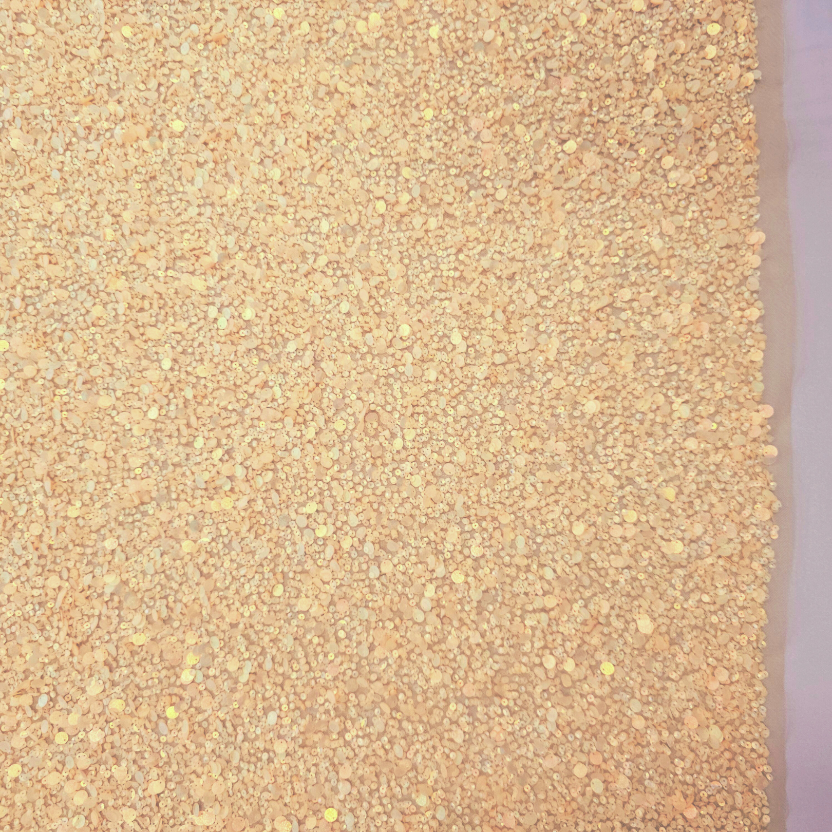 Gold Sequin Tulle — featuring hand-beading and sequins, 100% nylon, 110cm wide