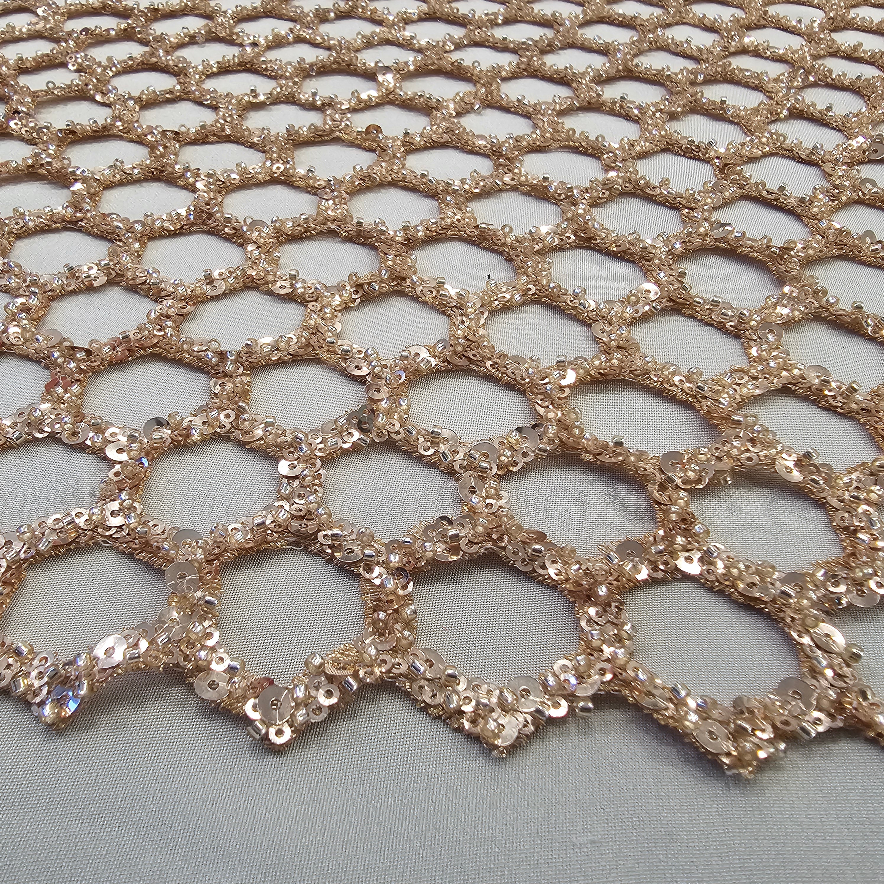 Sequined Honeycomb Net LV13194 Copper