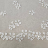 Ivory 3D Floral Tulle — featuring floral motifs, a 3D floral design and a border design, 50% nylon 50% rayon, 130cm wide