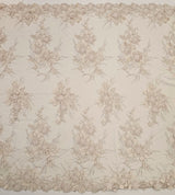 Sand Embellished 3-D Floral Tulle — featuring laser-cut 3-D floral bouquets and a bordered design