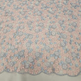 Grey / Pink Embellished 3-D Floral Design
