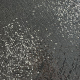 Gunmetal Sequined Tulle — featuring hand-beading and sequins, 50% rayon 50% nylon, 130cm wide