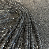Gunmetal Sequined Tulle — featuring hand-beading and sequins, 50% rayon 50% nylon, 130cm wide