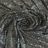 Gunmetal Sequined Tulle — featuring hand-beading and sequins, 50% rayon 50% nylon, 130cm wide