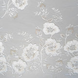 3D Chiffon Flower Embroidered Tulle (LV14772) - Ivory