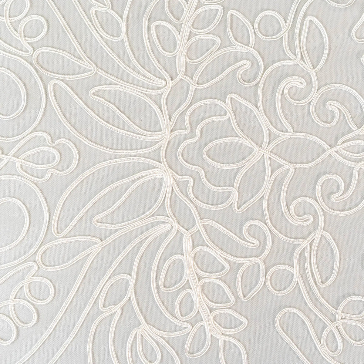 Soutache Embroidered Tulle (LV14766) - Ivory