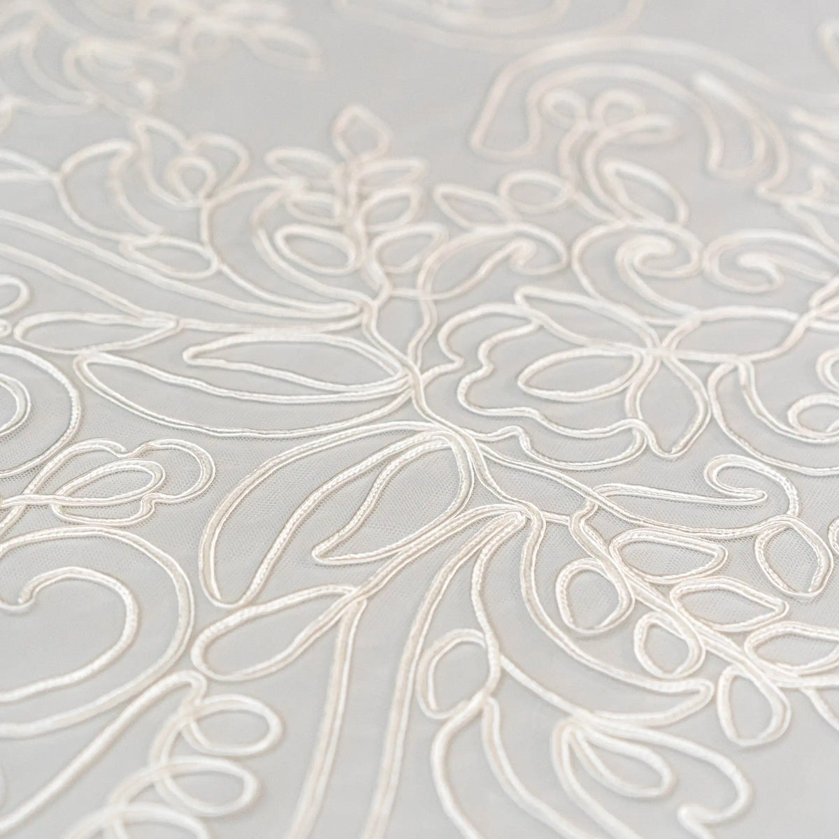 Soutache Embroidered Tulle (LV14766) - Ivory