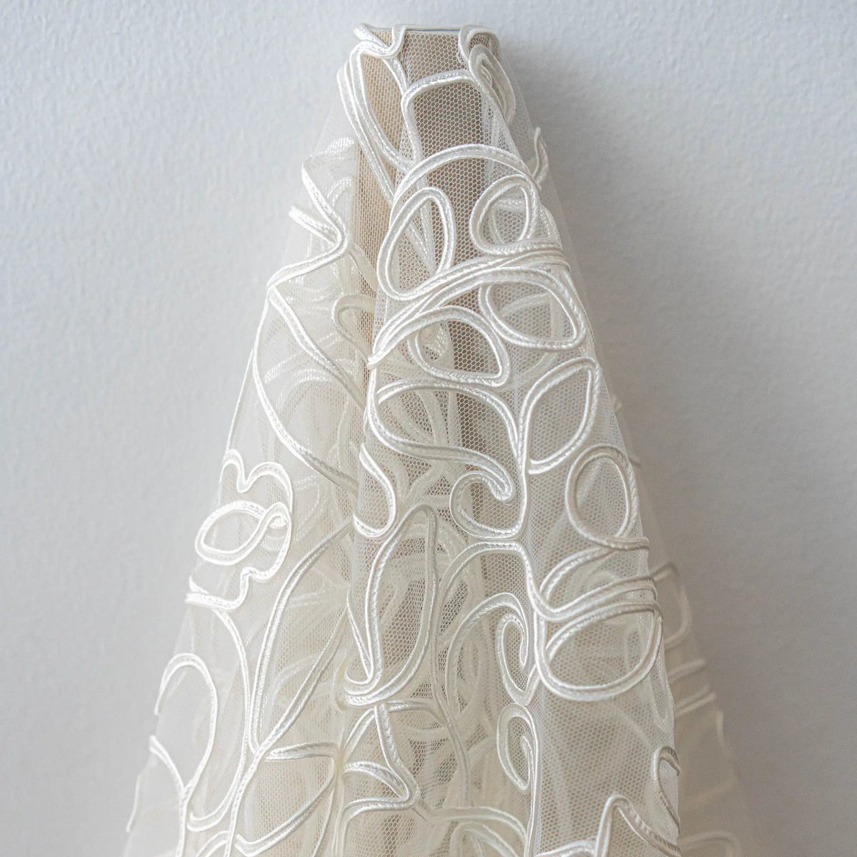 Soutache Embroidered Tulle (LV14766) - Ivory