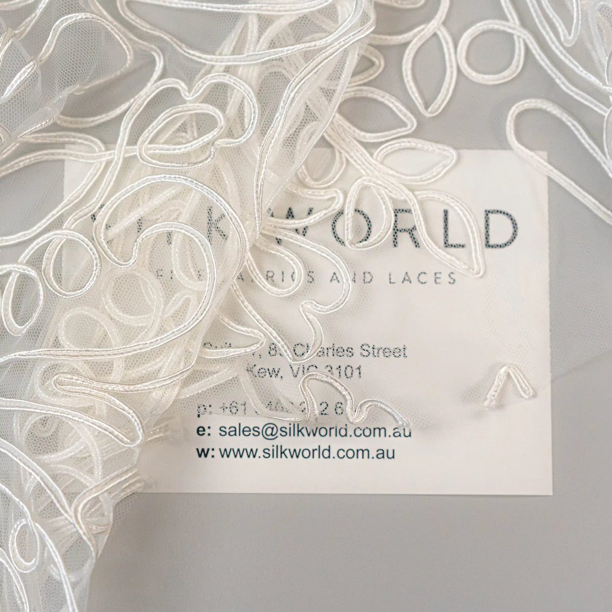 Soutache Embroidered Tulle (LV14766) - Ivory