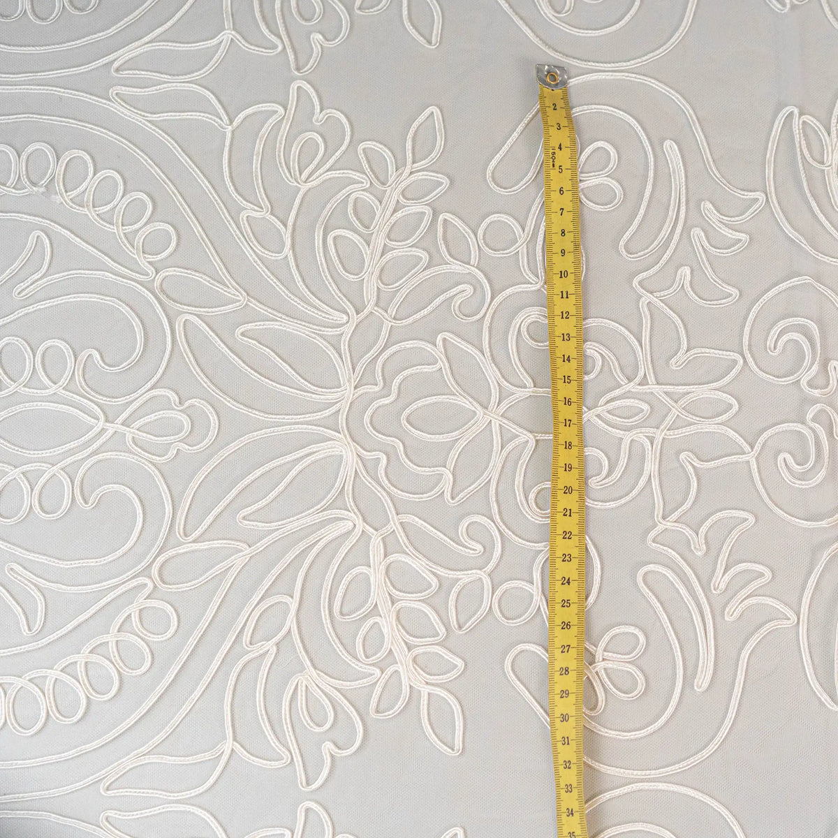 Soutache Embroidered Tulle (LV14766) - Ivory