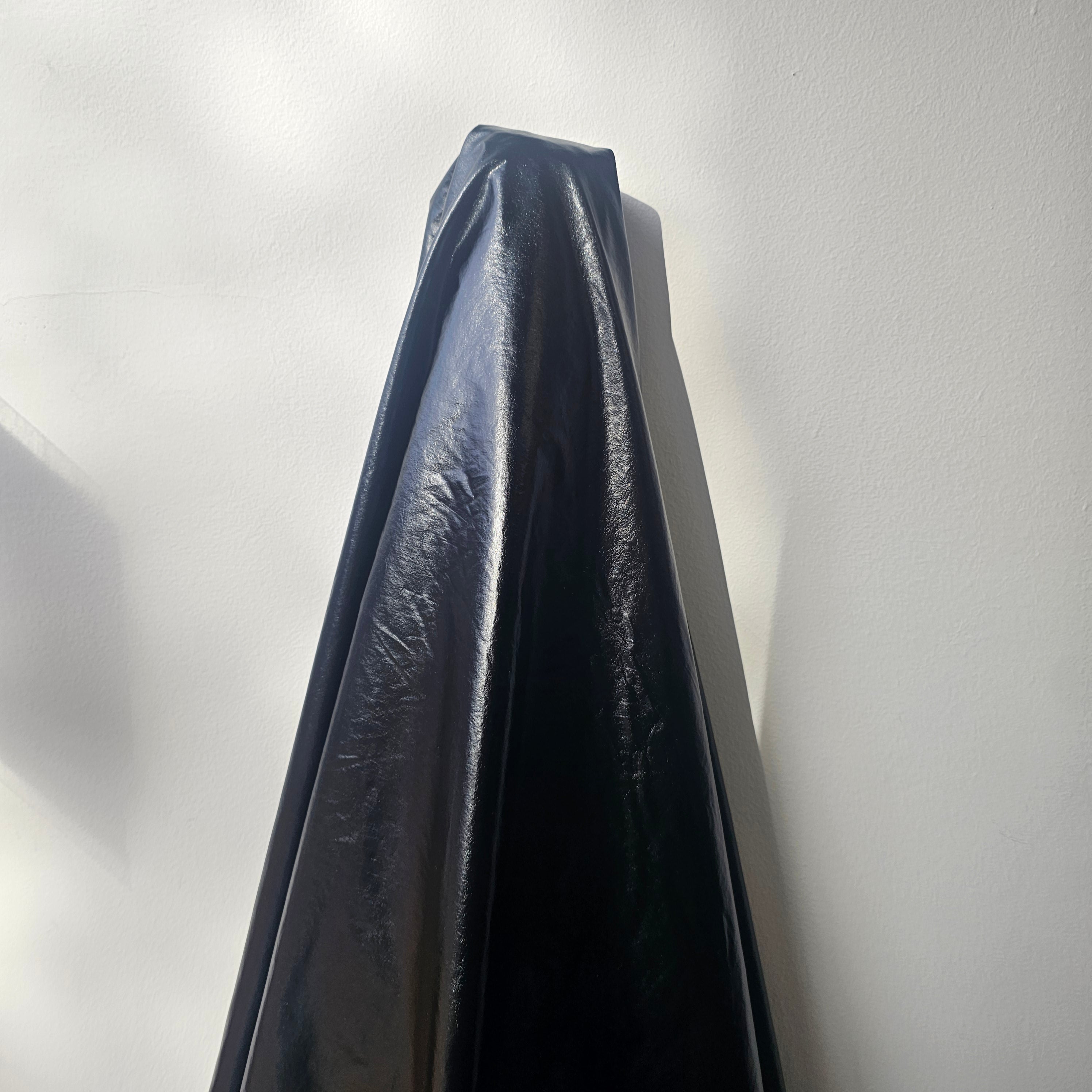 Black Metallic Crushed Foil — a crushed fabric with a metallic foil finish