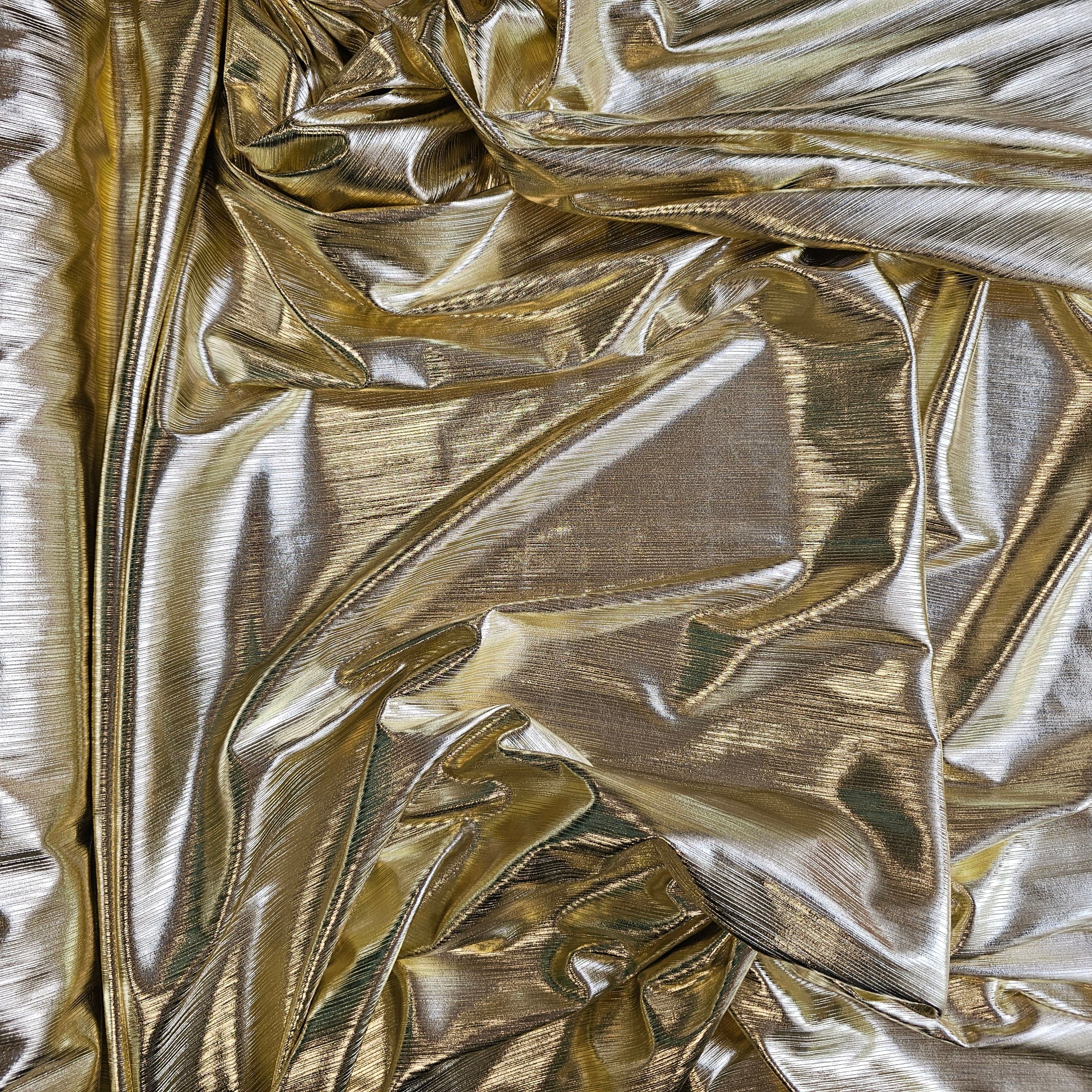 Gold Metallic Knit — a soft knit with a metallic sheen