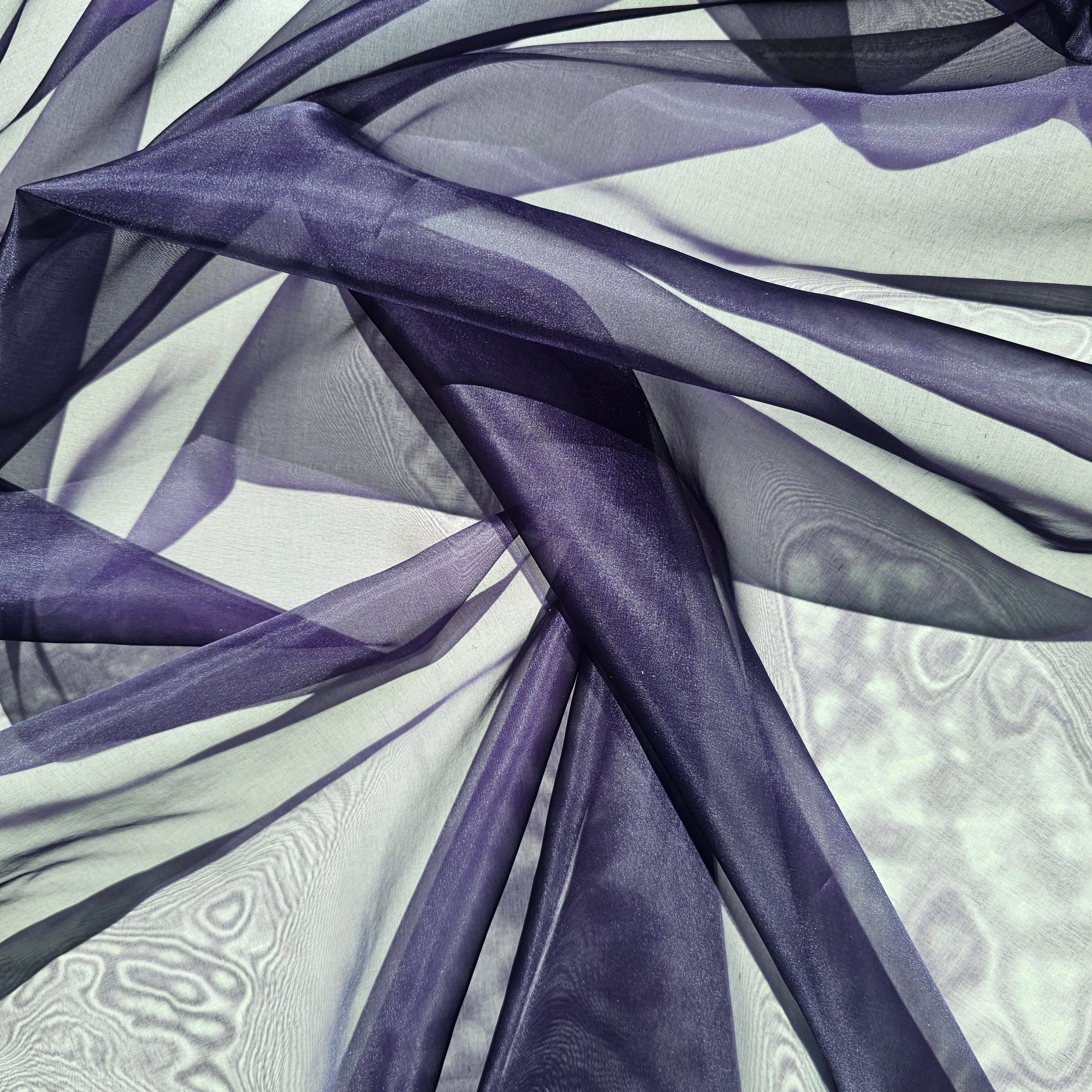 Mulberry Silk Organza — lightweight, sheer and smooth with a low-sheen finish, 100% silk, 137cm wide