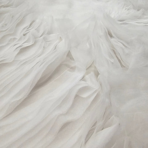 Organza Ruffle Tulle (PT32083) Ivory