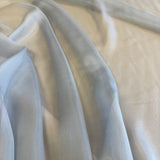 Blue Bell Satin Chiffon — lightweight and sheer with a fluid, airy drape and a smooth satin luster finish, 100% mulberry silk, 140cm wide