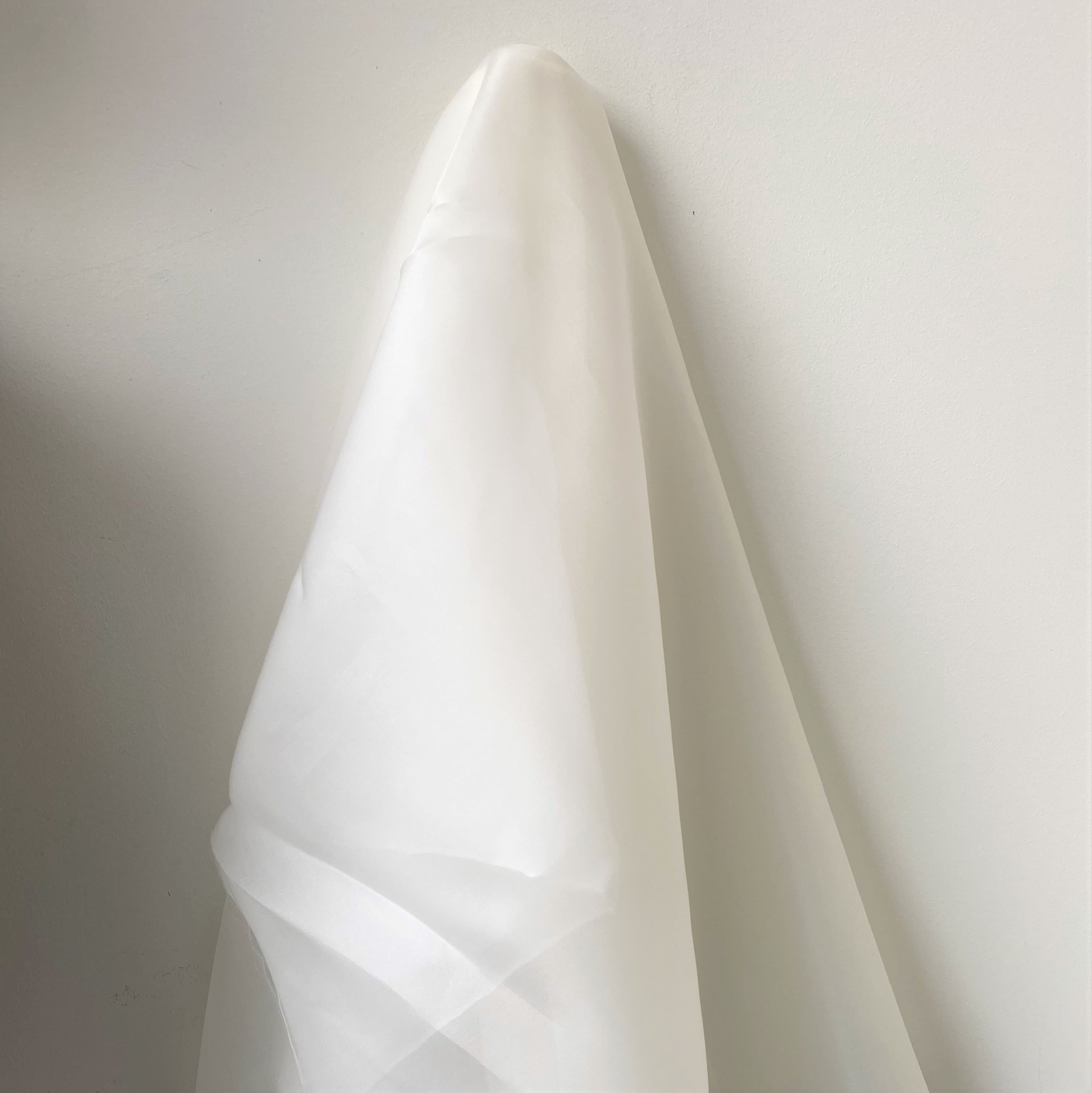 Remnant Satin Organza 12mmsSilk White
