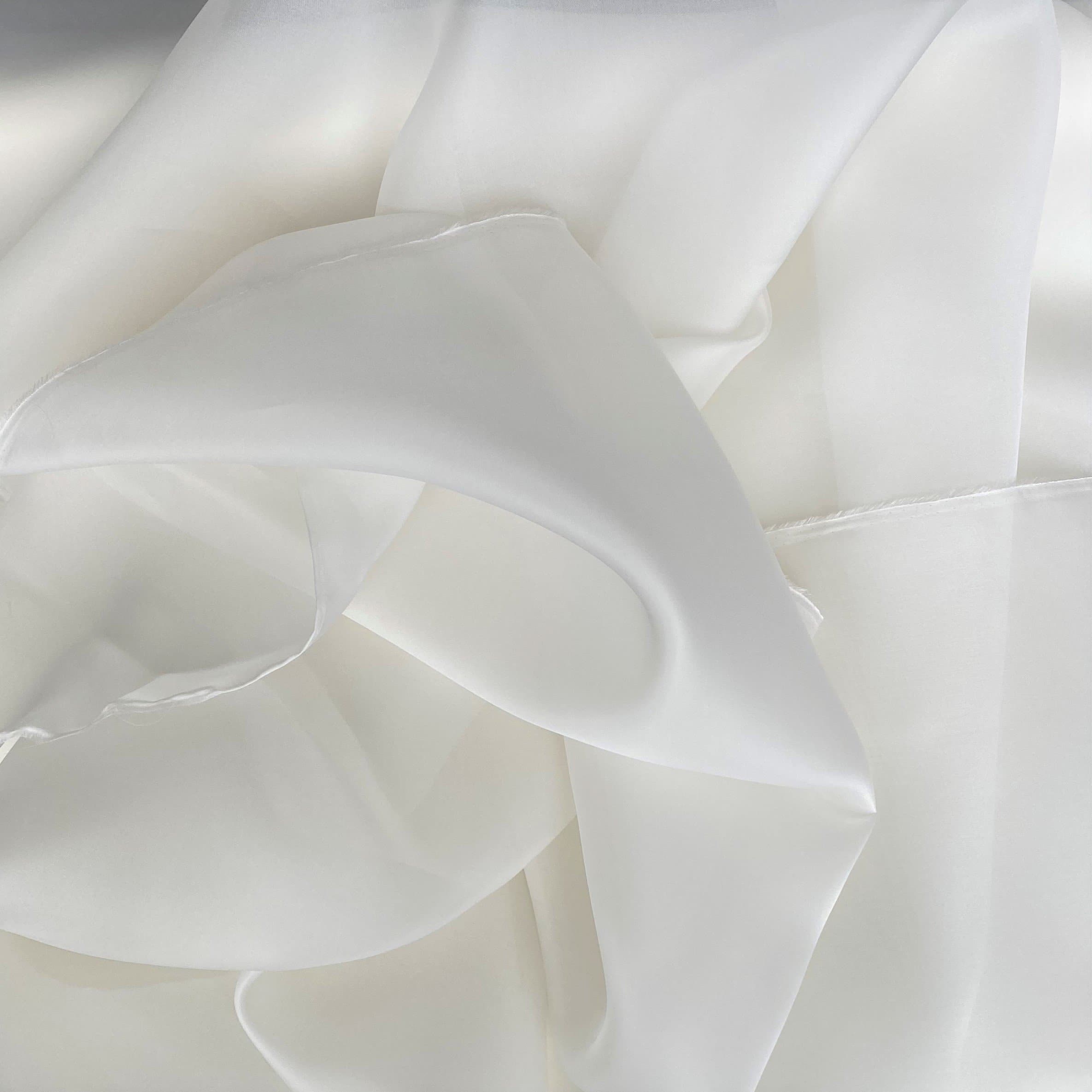 Remnant Satin Organza 12mmsSilk White
