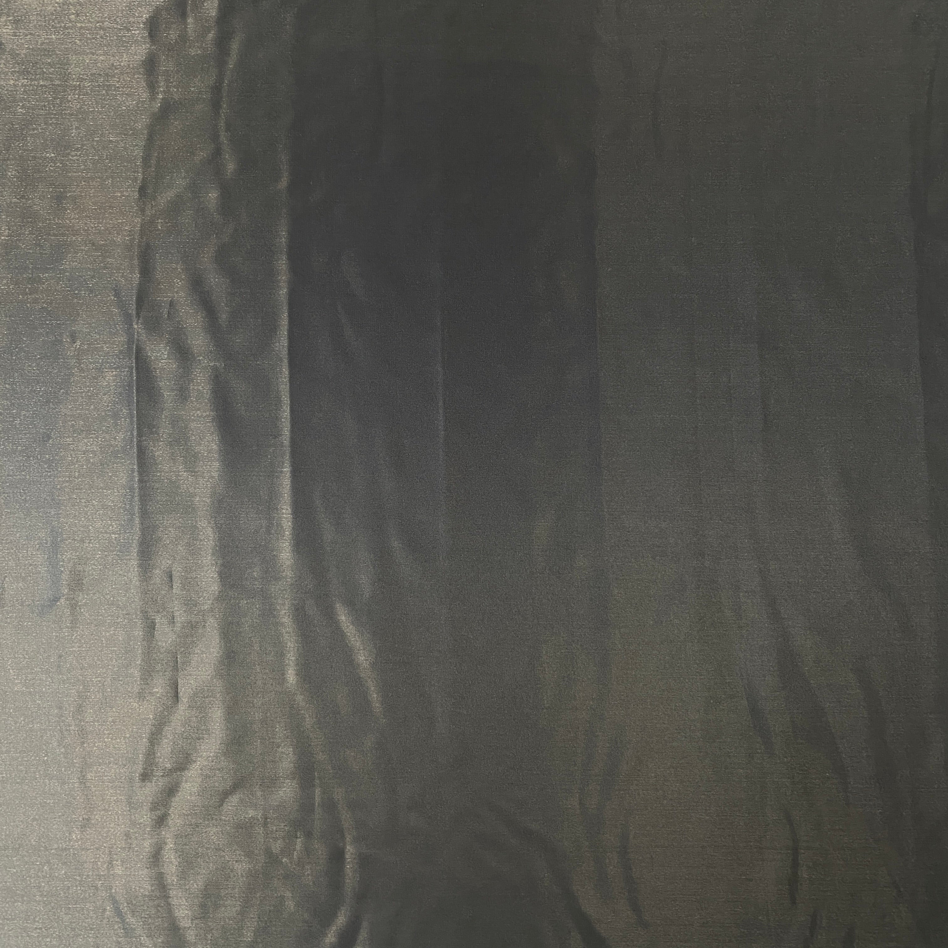 Black Liquid Satin — smooth and glossy with a liquid, wet-look shimmer, 100% polyester, 150cm wide