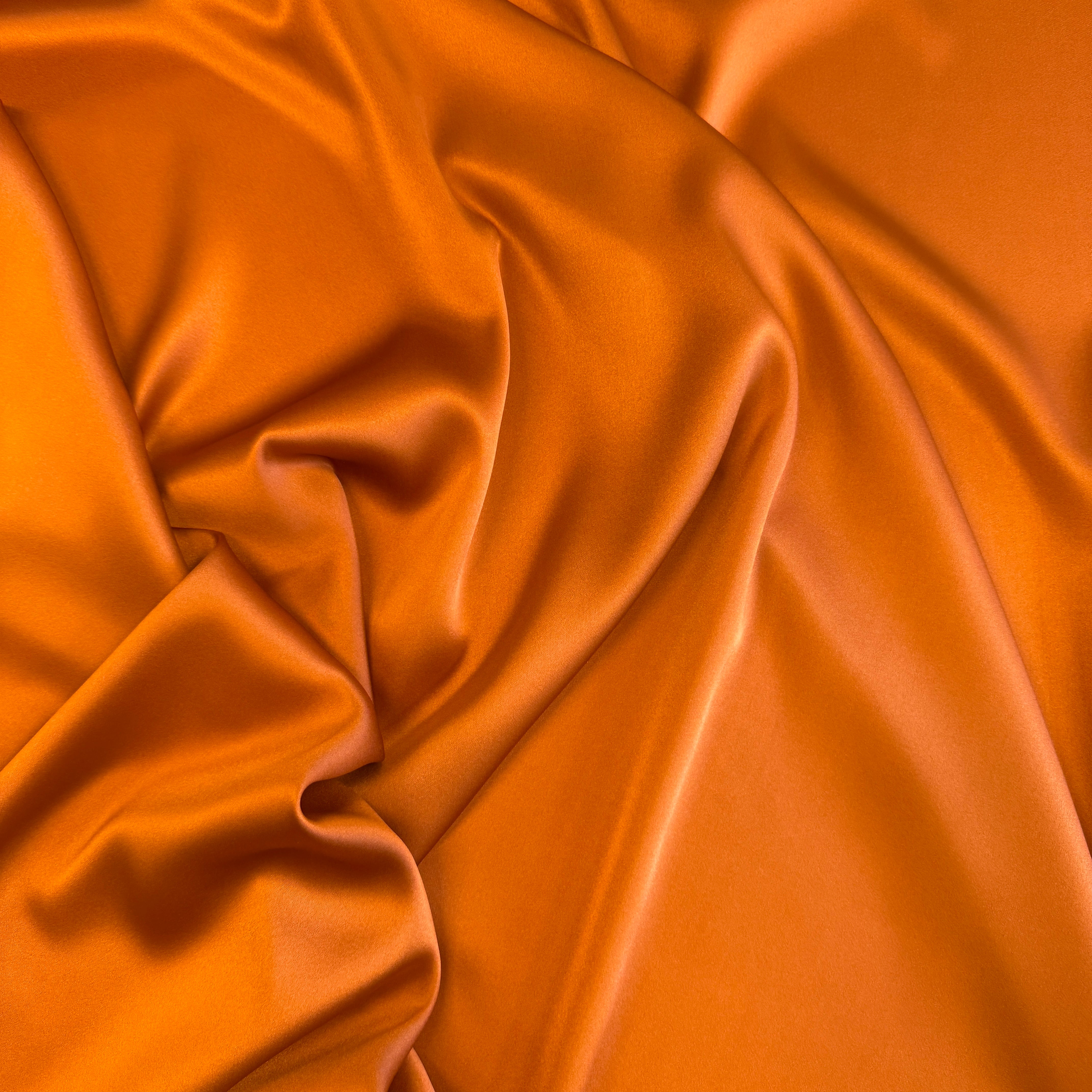 Stretch Silk Satin - Burnt Orange