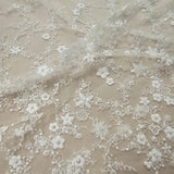 Ivory Sequined Tulle — featuring floral motifs, hand-beading and sequins, 60% rayon 40% nylon, 140cm wide