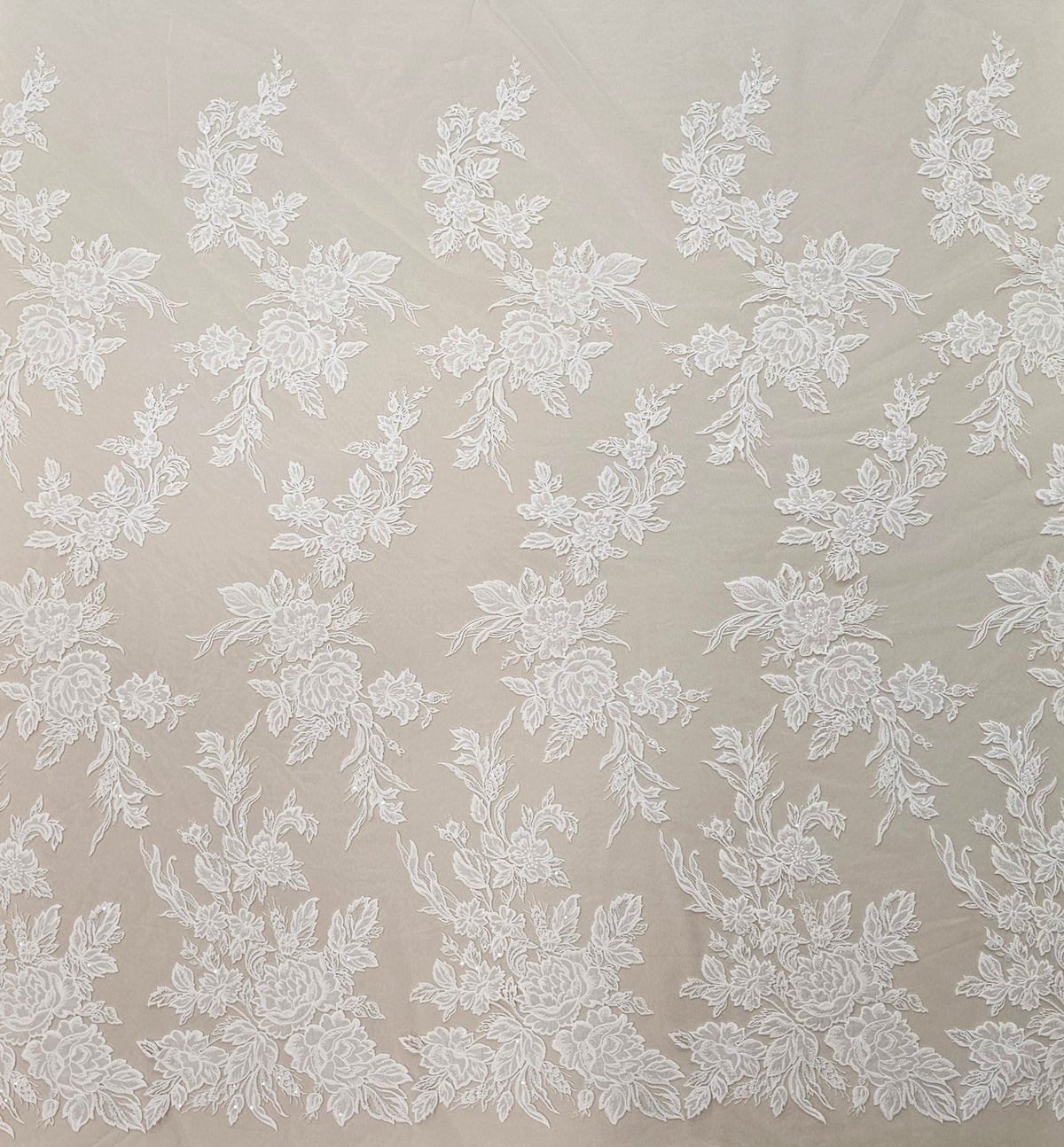 Floral Embroidered tulle (VJ12B064) Ivory