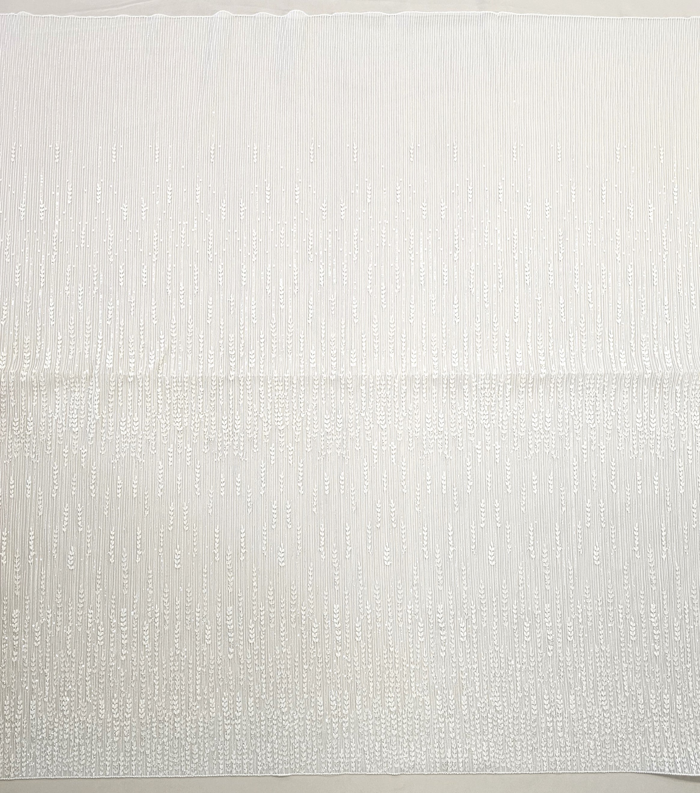 Ivory / Silver Embroidered Floral Tulle — featuring sequins, 60% rayon 40% nylon, 140cm wide