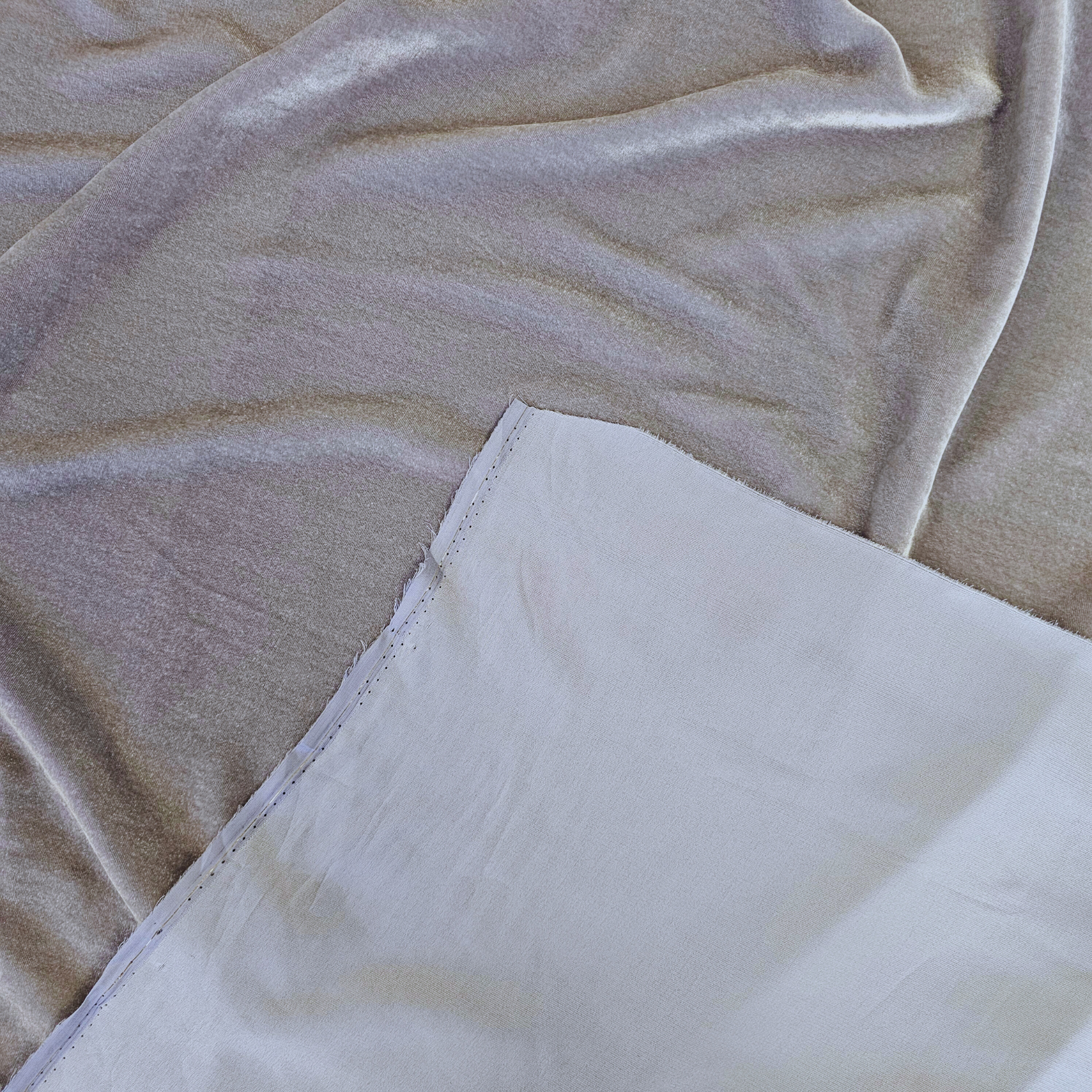 Gunmetal Silk Velvet — featuring a low-sheen nap with a soft drape, in silk and rayon, 135cm wide