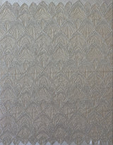 Champagne Embellished Tulle — featuring scalloped edges and hand-beading, 60% rayon 40% nylon, 130cm wide