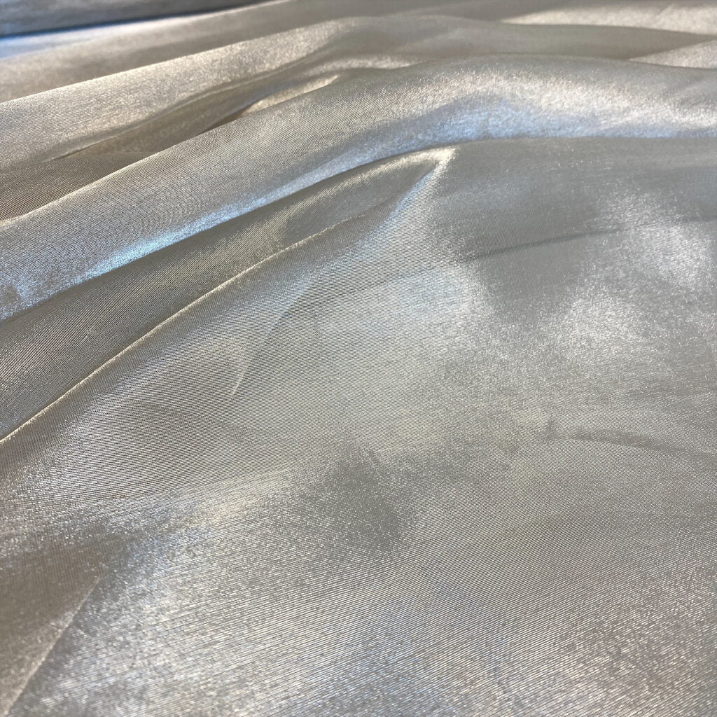 Silver Tissue Organza — a very fine, lightweight sheer organza, 110cm wide