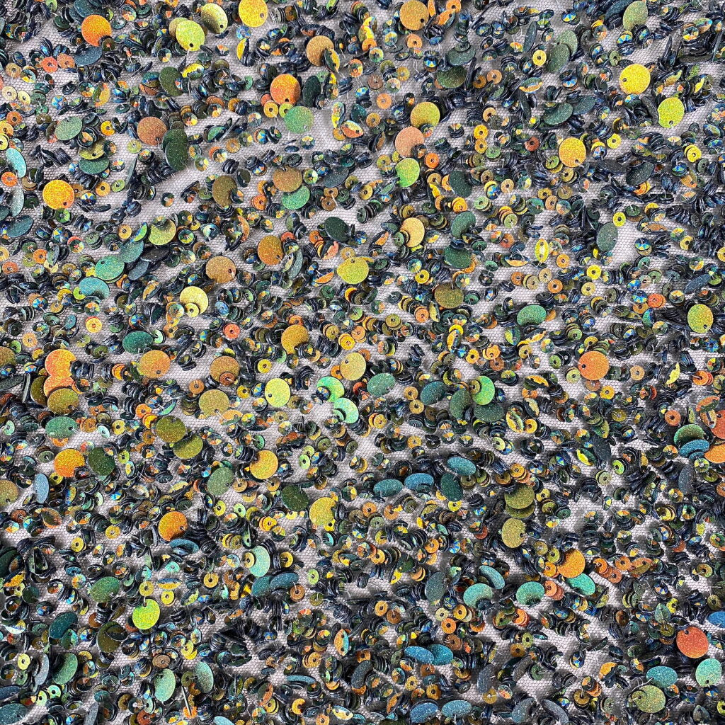 Antique Sequin Tulle — featuring hand-beading and sequins, 100% nylon, 110cm wide