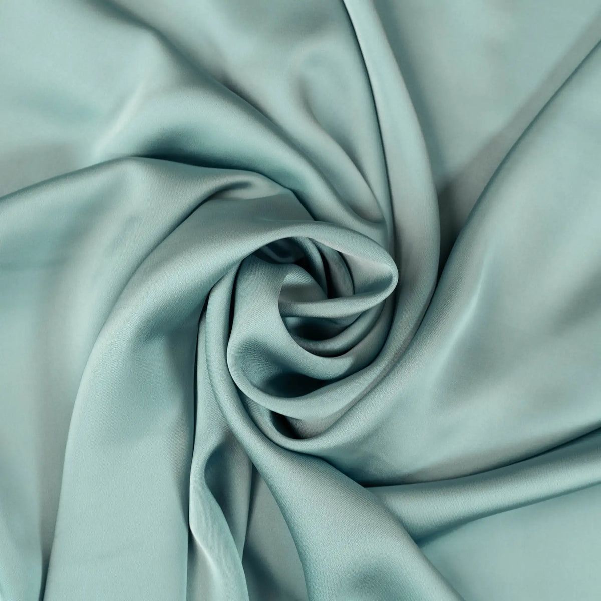 Duck Egg Faux Acetate Satin — mid-weight double-faced polyester satin with a delustered finish, fluid drape and slight stretch