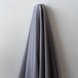 Grey Faux Acetate Satin — mid-weight double-faced polyester satin with a delustered finish, fluid drape and slight stretch