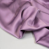 Lavender Faux Acetate Satin — mid-weight double-faced polyester satin with a delustered finish, fluid drape and slight stretch