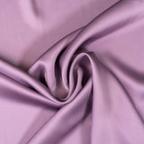 Lavender Faux Acetate Satin — mid-weight double-faced polyester satin with a delustered finish, fluid drape and slight stretch