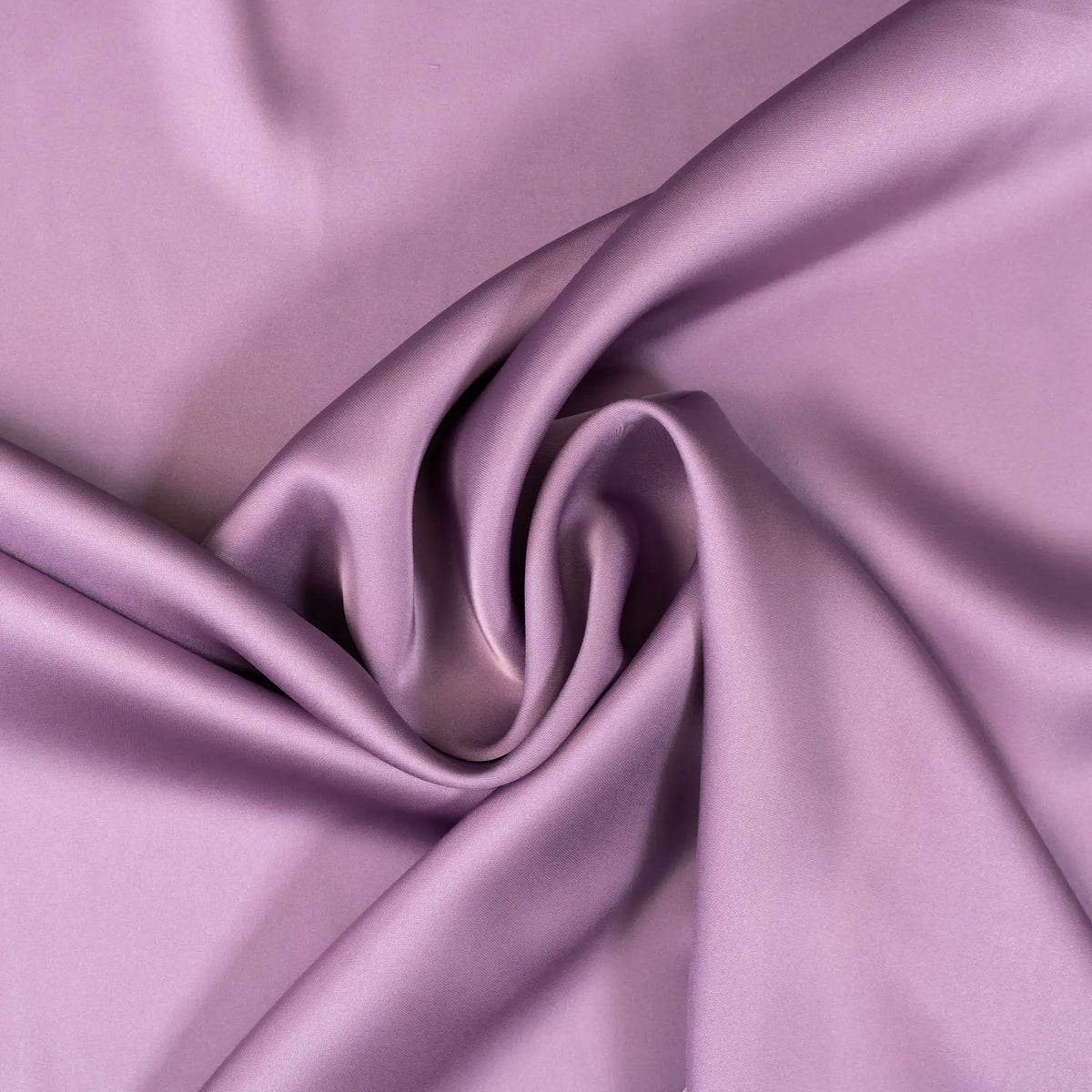Lavender Faux Acetate Satin — mid-weight double-faced polyester satin with a delustered finish, fluid drape and slight stretch