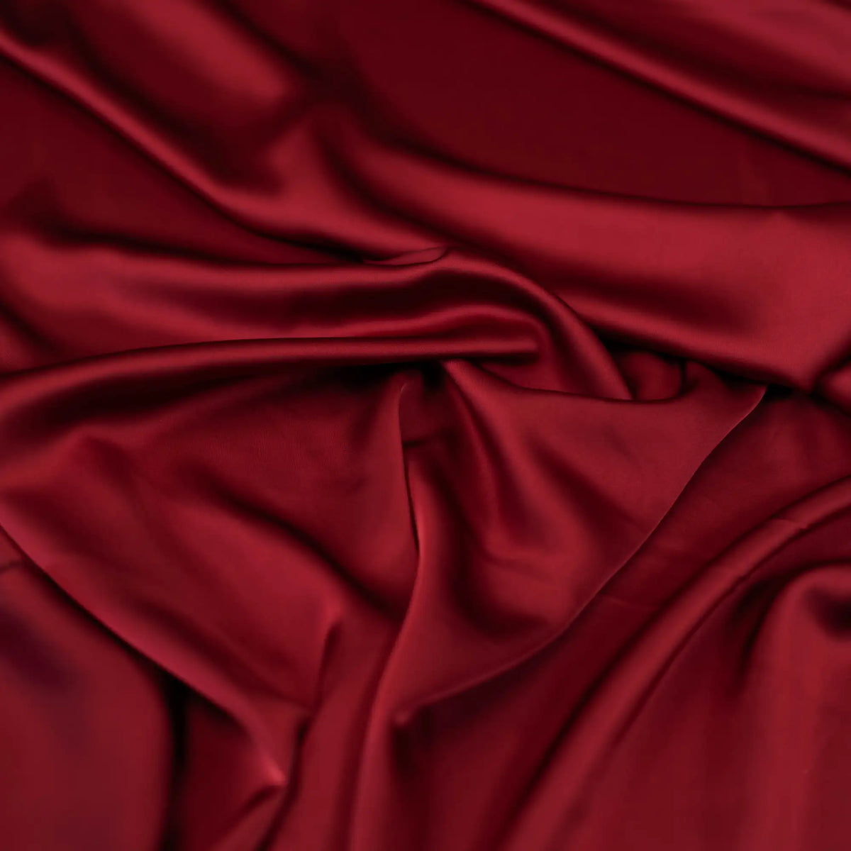 Rust Faux Acetate Satin — mid-weight double-faced polyester satin with a delustered finish, fluid drape and slight stretch